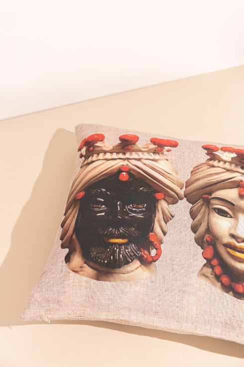 Testa di Moro cushion (red crown)